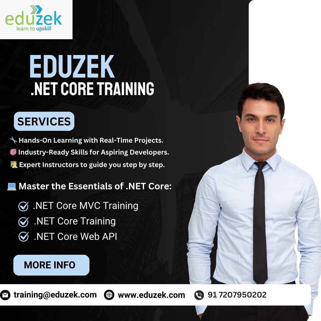 eduzektrainings's tweet image. Master the Essentials of .NET Core:
📅 Enroll Today!
📞 Contact us now:+91 7207950202
🌐 Visit: eduzek.com
training@eduzek.com
#DotNetCoreTraining #DotNetCoreMVC #DotNetCoreWebAPI #LearnToCode #DotNetDevelopment #CareerGrowth #TechSkills #CodingJourney #eduzek