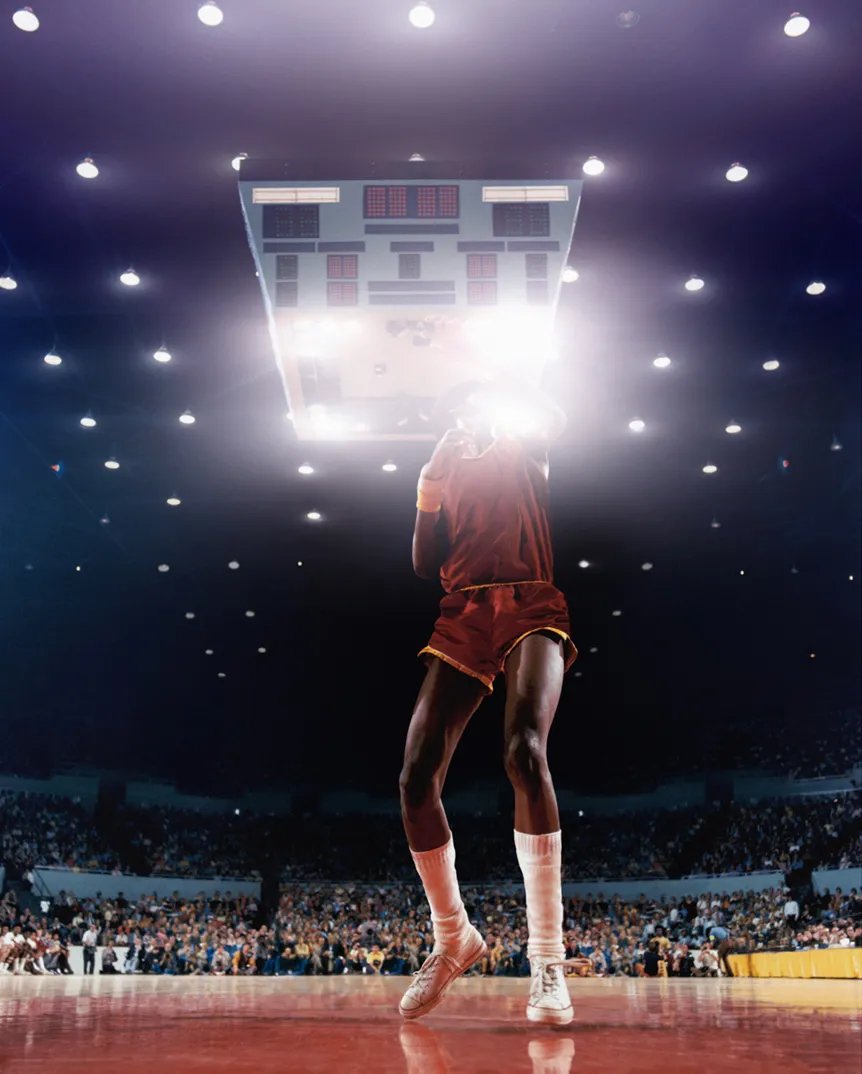BlindIndex's tweet image. in the early 2000s, artist Paul Pfeiffer started digitally altering photos of basketball players. He erased jersey text, court lines, other players, and even the basketball, transforming them into unrecognizable, nameless icons.

the series, titled &quot;Four Horsemen of the…