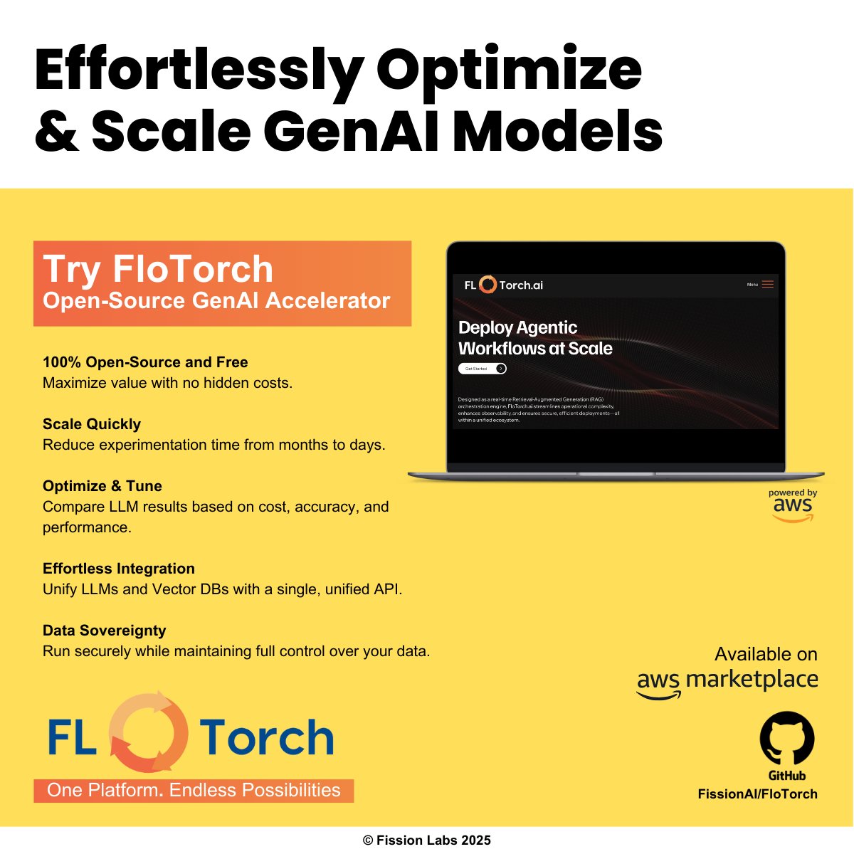 flo_torch_ai's tweet image. Optimizing and scaling #GenAI models doesn’t have to be a daunting process. Take the guesswork out of experimentation and step into the future of AI innovation. Start with FloTorch today on AWS Marketplace: aws.amazon.com/marketplace/pp…
#flotorch #flotorchbyfissionlabs #generativeai