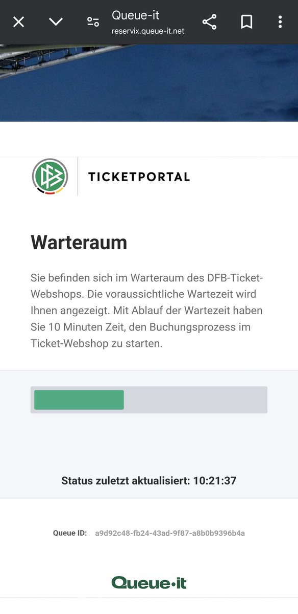 RealTim556's tweet image. Warteraum Simulator. War direkt um 10:00 da. Man könnte dort immerhin die Wartezeit hinschreiben. Deutschland - Italien Tickets wohl sau beliebt.