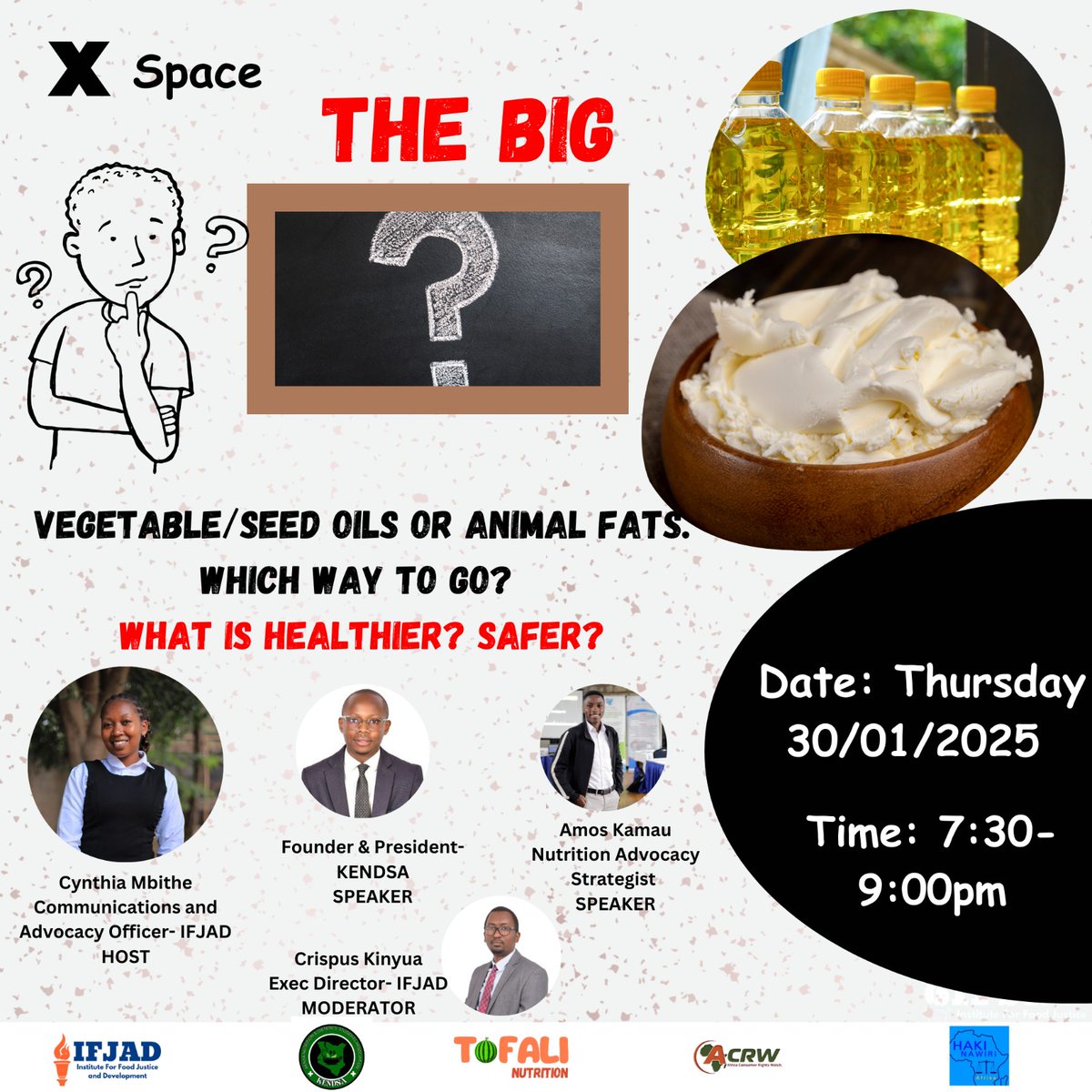 kamauamos106's tweet image. Let's discuss the facts, myths, and health implications. 🥩🥥🌾

📅 Date: 30th Jan 2025
⏰ Time: 7.:30PM-9:00pm
📍 Where: X Space x.com/i/spaces/1BdxY…

Together, we’ll explore.

#FoodDialogue #NutritionDebate #FoodJustice #HealthyEating