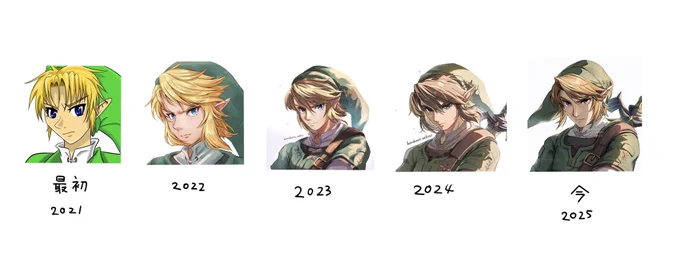 絵を描き始めて4周年なので毎年恒例のリンク描きました 