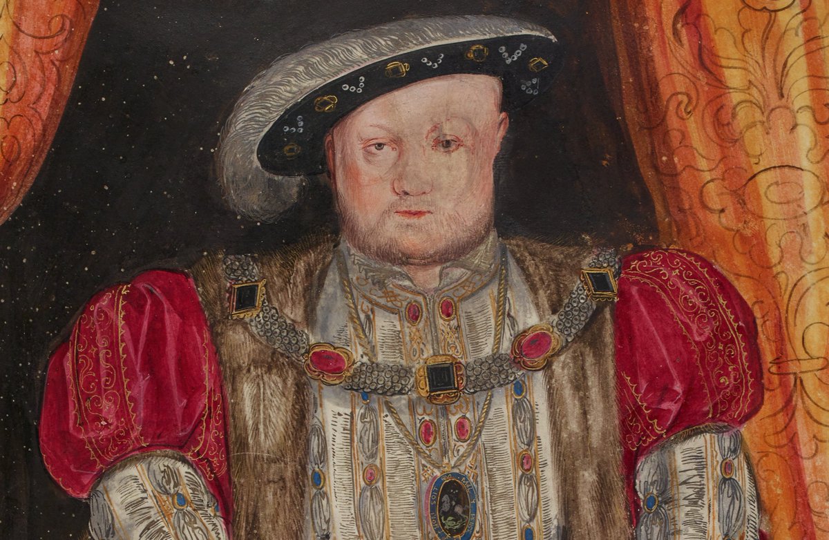 Today marks the 478th anniversary of the death of Trinity's founder, King Henry VIII. One of the Wren Library's 17th-century manuscripts commemorates him with a remarkably rosy and detailed portrait. 👑

(Trinity College MS R.17.8)