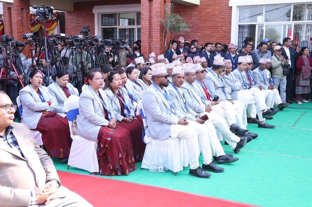 Pushparajbas's tweet photo. 🎉 सूर्यविनायक नगरपालिकाको नव निर्मित प्रशासकीय भवन उद्घाटन समारोह सम्पन्न 🎉
नगरपालिकाको गौरवमय क्षण! प्रशासकीय भवनको उद्घाटन समारोह सम्माननीय प्रधानमन्त्रीज्यूको प्रमुख आतिथ्यतामा भव्य रूपमा सम्पन्न भयो। 🇳🇵✂️ https://t.co/t0o6fJrYl6