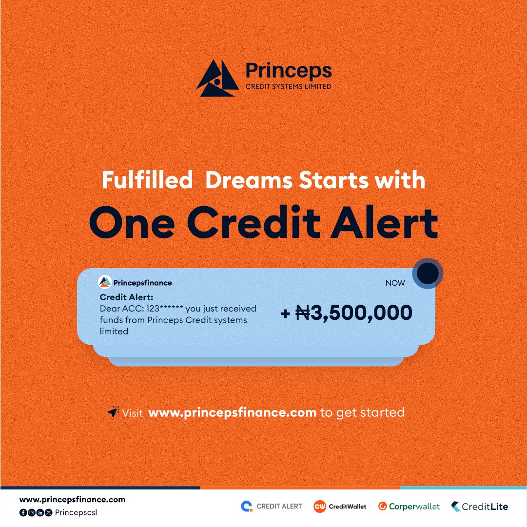 princepscsl's tweet photo. Your Dreams, Our Commitment!
At Princeps, we know that behind every paycheck, there’s a dream waiting to be fulfilled, because every dream starts with a plan… and sometimes, the right credit alert to brings it to life!
#Federalgovernamentloan #Princeps #PCSL #PCSLWebsite https://t.co/P8BuClGbHZ