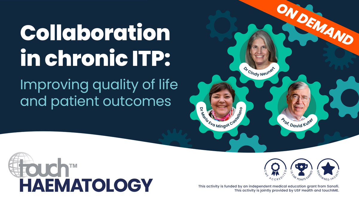 🌟Discover expert insights from Prof. Cindy Neunert, Prof. David Kuter and Dr María Eva Mingot Castellano on the burden of immune thrombocytopenia on patients, current &amp;  future treatments &amp; the role of shared decision-making in improving outcomes.🩸

👉touchhaematologyime.org/collaboration_…