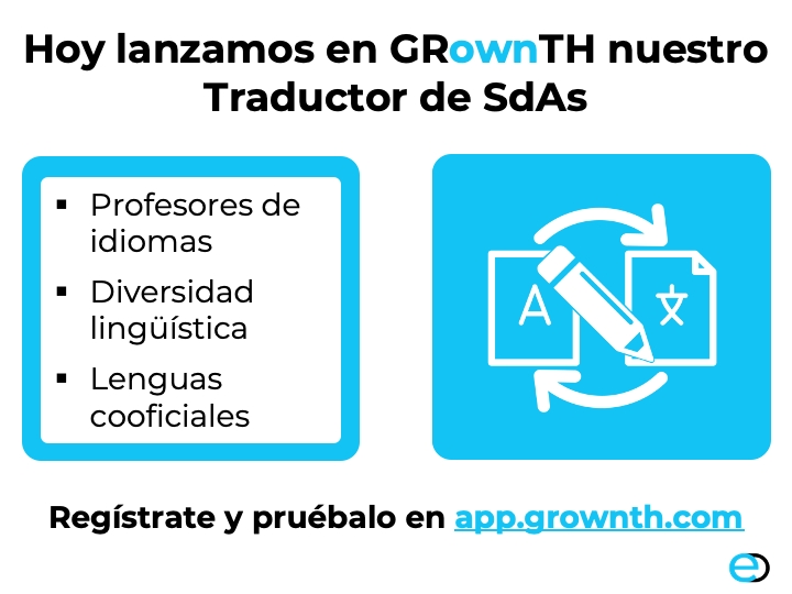 🌍 ¡Ya puedes traducir tus contenidos a cualquier idioma directamente enGRownTH!
👩‍🏫 ¿Eres profesor de idiomas, necesitas atender la diversidad lingüística o trabajas con lenguas cooficiales? Esta herramienta es para ti.
#InnovaciónEducativa #GRownTH #TecnologíaEducativa