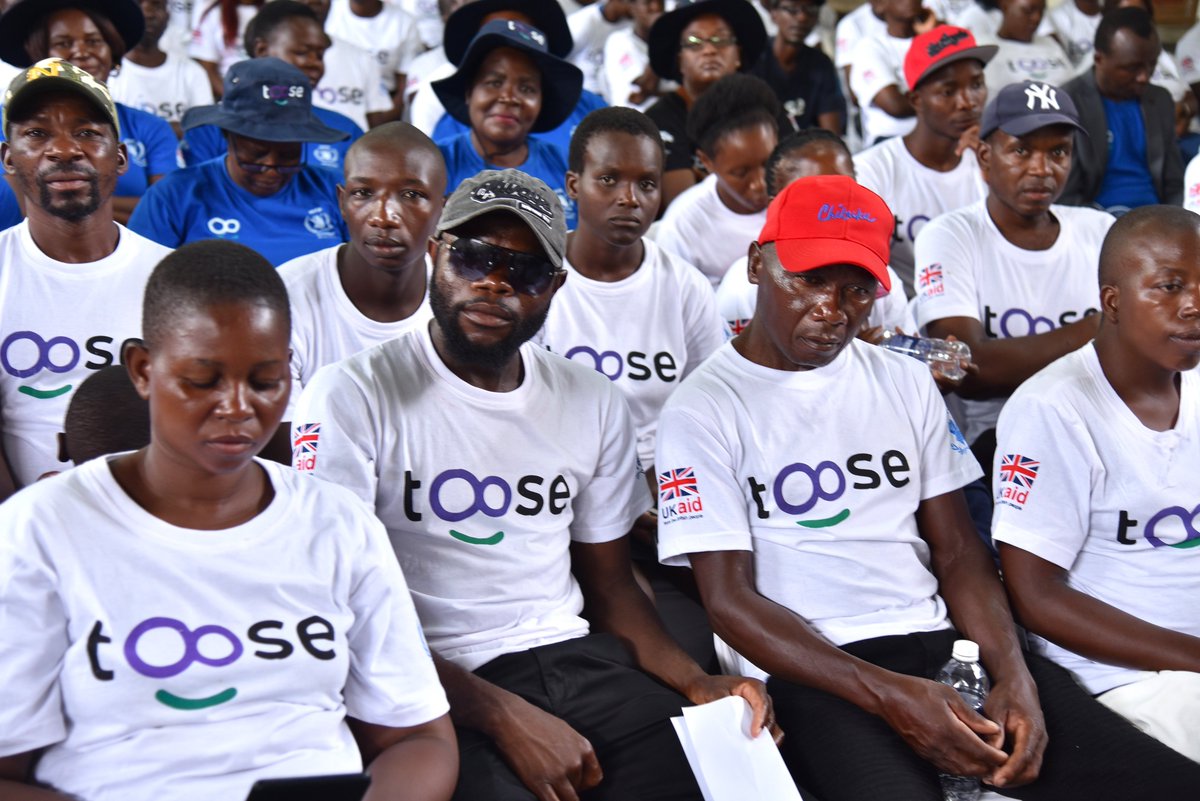 PlanZimbabwe's tweet photo. #CurrentlyUnderway: Celebration time at our Toose Graduation ceremony in Chiredzi Urban today as 480 participants will be receiving certificates &amp; badges after completing a 6-month program focused on ending gender-based violence while promoting happy, resilient families. #EndGBV https://t.co/6oUbSd7Ntf