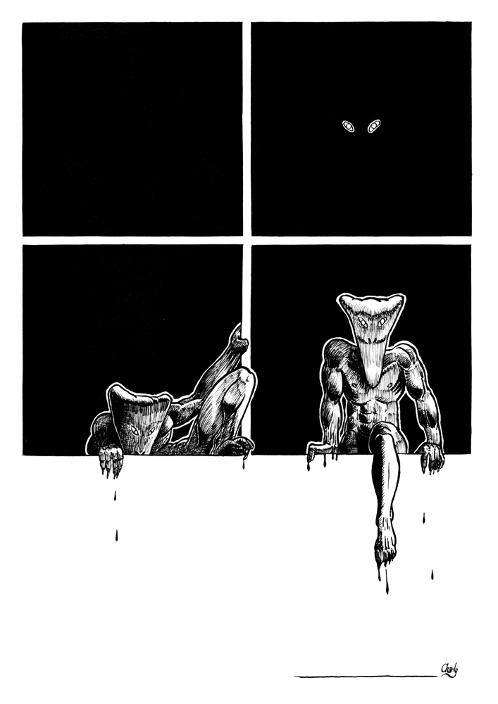 Innercut's tweet image. Je ne sais pas où je vais avec ce nouveau projet, mais j'y vais. 🚀

Contrairement à cette première page, il y aura de la couleur. Beaucoup de couleurs. (J'ai pas acheté ma tablette graphique pour rien ! 🎨)

#BDoriginale #ScienceFiction #HumourBD #BDSciFi #RéalitéAlternative