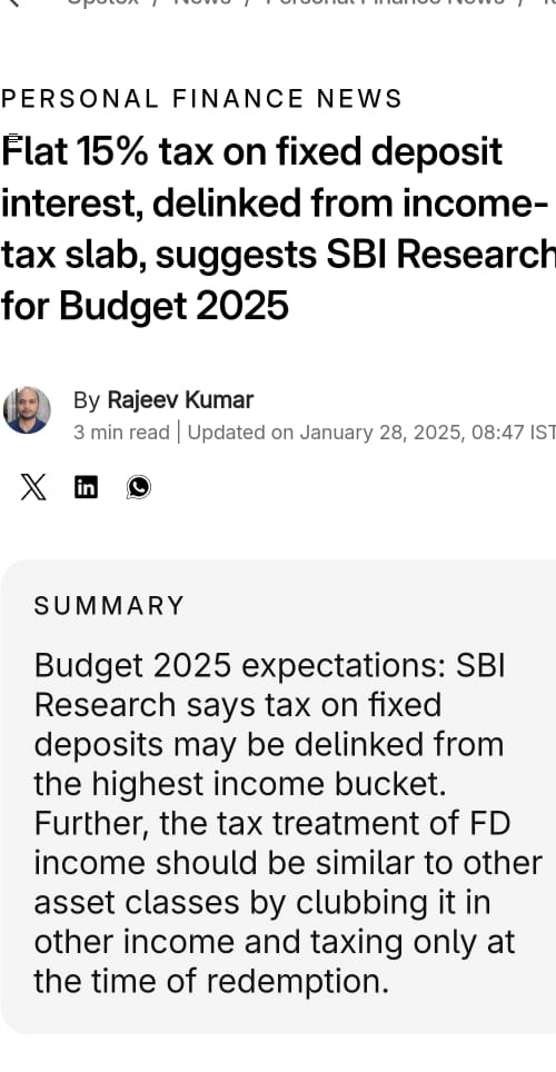 sheth_pravin's tweet image. @pmo,
@MoHFW_INDIA,
@IncomeTaxIndia,
#SBIresearch,
We request,@nsitharaman,
Pl contnue current practice of FD int/TDS)/FY/eligibility of refund, as we SR CITIZENS/ELDERS ARE HAPPY, because, for  redemption time TDS,we loose each FY TDS refund eligibility