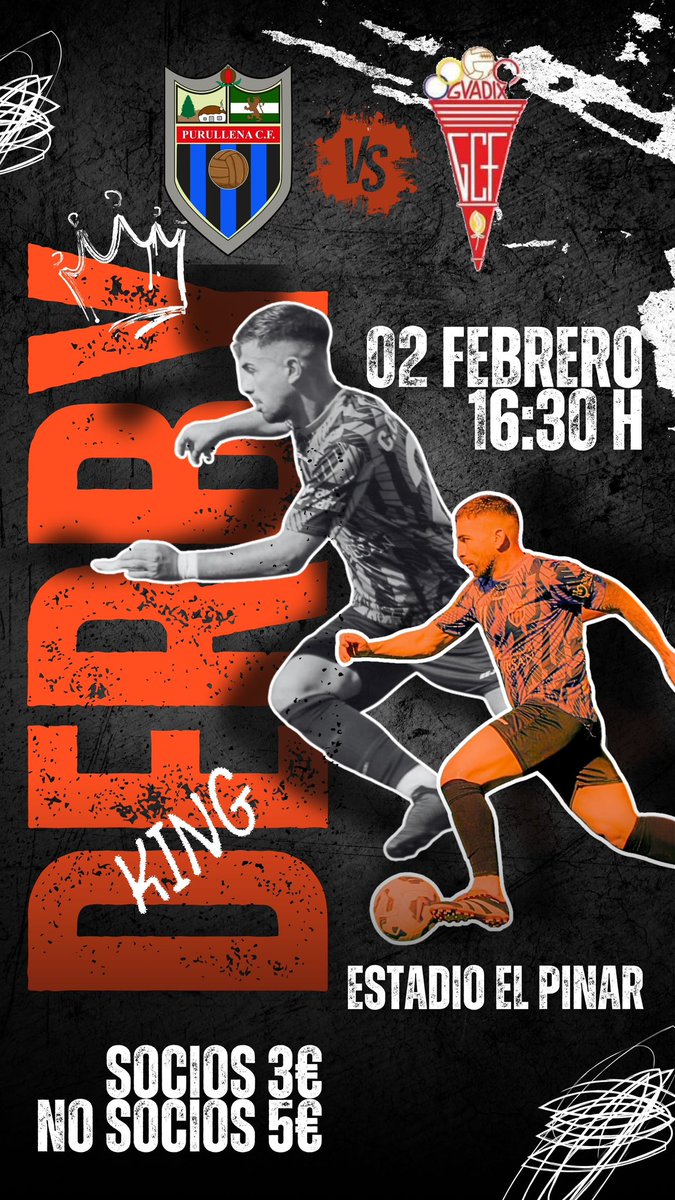 ⚫️🔵DERBY DEL NORTE🔴⚪️

Este Domingo tenemos una importante cita en nuestro estadio!

Recibimos al @guadixcf_oficial , 2º clasificado de la liga, donde buscaremos los 3 puntos que nos acerquen a los puestos de ascenso!

AFICIÓN, necesitamos vuestro apoyo!!!