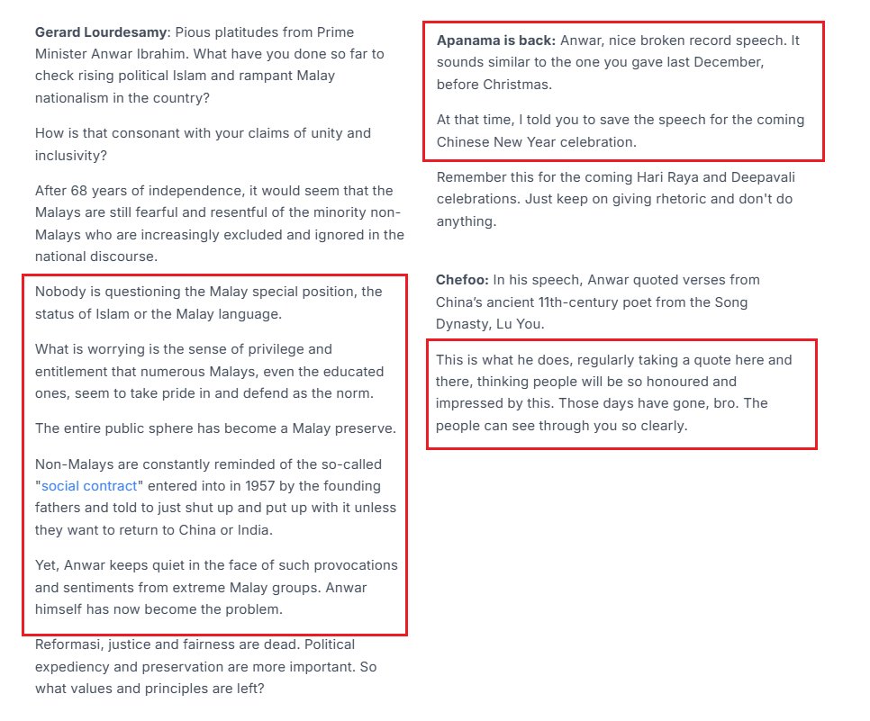 jameschin110's tweet photo. Malaysiakini Letters from readers reacting to PMX's CNY message  ...  😰😥😭
#Malaysia #ChineseNewYear2025 #SpeakTruthToPower https://t.co/8VDCqOs1xK