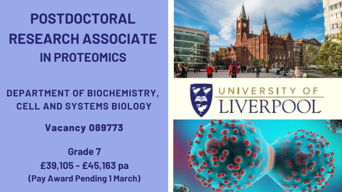 Liverpool University Jobs (@livunijobs) on Twitter photo 📢We are seeking a #Postdoctoral Research Associate with expertise in mass #spectrometry-based #protein #analysis.
Apply ➡️tinyurl.com/48amxsm5
<a href="/LivUniHLS/">Faculty of Health and Life Sciences</a> <a href="/LivUniISMIB/">Inst of Systems, Molecular & Integrative Biology</a> <a href="/LivUniResearch/">Research at University of Liverpool</a> 📢We are seeking a #Postdoctoral Research Associate with expertise in mass #spectrometry-based #protein #analysis.
Apply ➡️tinyurl.com/48amxsm5
<a href="/LivUniHLS/">Faculty of Health and Life Sciences</a> <a href="/LivUniISMIB/">Inst of Systems, Molecular & Integrative Biology</a> <a href="/LivUniResearch/">Research at University of Liverpool</a>