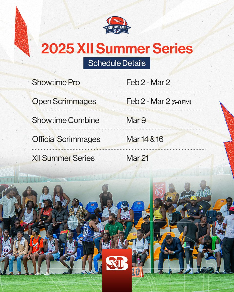 Esthershowtime's tweet photo. Your Sundays just got WAY more exciting 🏈🔥 

Rehab, scrimmages, and ShowtimePro - all in one day?
Yeah, you don't wanna miss this.
Pull up or hear about it later.

#Showtimeflag #flagfootball #sportsentertainment https://t.co/Wxgkv9CUl7