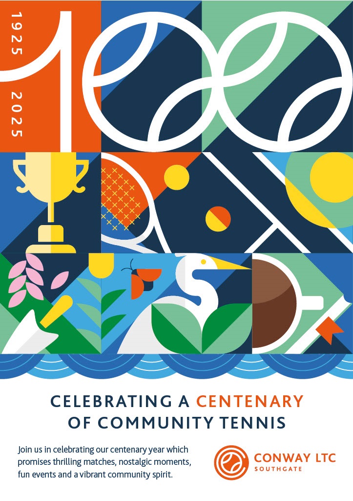 2025 is Conway's Centenary! With our highest membership on record, we're looking forward to a bumper year of tennis, social, competitive, coaching and fun.
