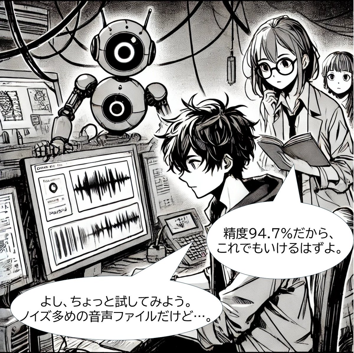 AI_Tankentai's tweet photo. 文字起こしツール「SecureMemo」を試してみたよ!🎙✨ ノイズの多い音声でも驚きの精度!しかも話者特定まで自動!🌟 仲間と感動の四コマ漫画、ぜひチェックしてね!📚 #AI探検隊ちゃん #SecureMemo #AI文字起こし #生成AI
SecureMemoの解説記事はコチラ↓!
https://t.co/QFja3rmUt8 https://t.co/yONRl0IMLp