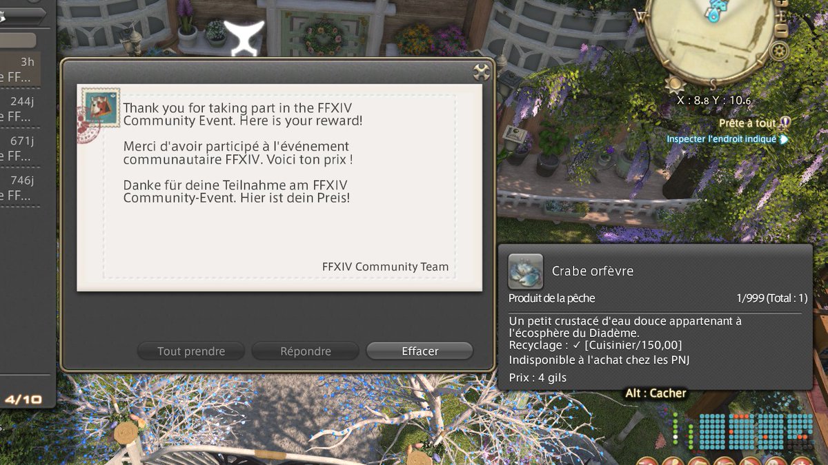 Sérieusement <a href="/FF_XIV_FR/">FINAL FANTASY XIV</a> ??? Un crabe ???
Limite j'aurais préféré ne rien gagner T^T
