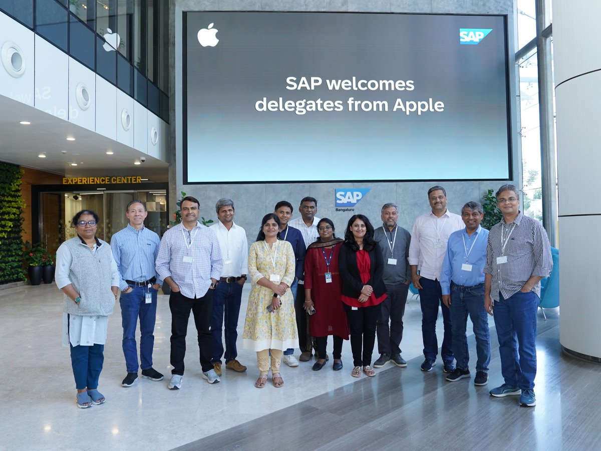 saplabsindia's tweet image. We had a productive visit from the delegates at Apple at SAP Labs India where we discussed #SAPBTP, #CustomAI, Cloud ERP &amp;amp; more. Also deep dived into how our collaborative efforts in supply chain #innovation is driving business for customers globally. #CustomerVisit