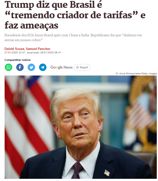 SilvaWaldi9750's tweet photo. A relação entre o Brasil de Lula e a terra do Tio Sam tá azedando! E pra piorar, Trump já ameaça aumentar as tarifas de importação. Será que vem treta comercial por aí? https://t.co/OQ4Xu8g7AV