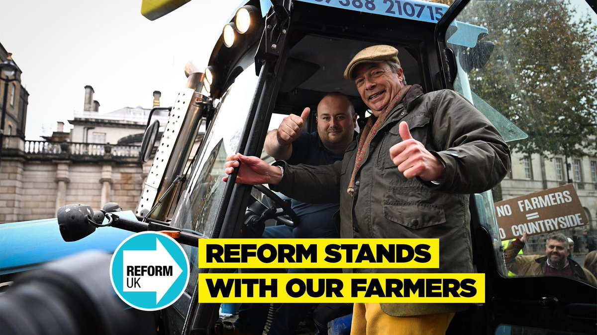 Average farm business incomes in Wales have dropped 39% year-on-year due to rising costs and red tape.

Labour’s Sustainable Farming Scheme and family farm tax will only worsen the crisis, threatening food security and the future of Welsh farming.

Wales needs Reform. 🏴󠁧󠁢󠁷󠁬󠁳󠁿