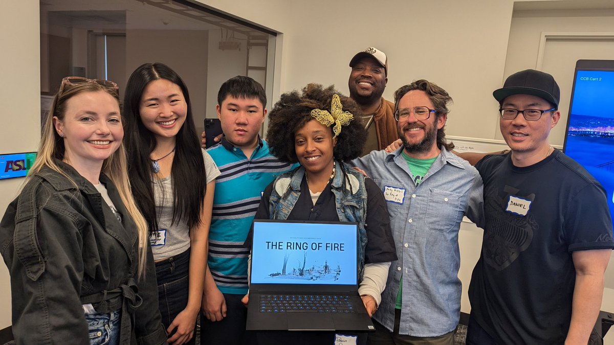 dannydevsss's tweet photo. We made it! Team Ring of Fire at LA MIT Reality Hack #MITRealityHack https://t.co/u4qNnWeT3c
