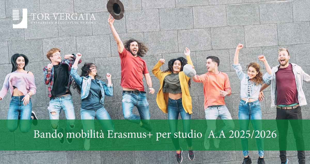✈Il bando Erasmus+ per studio per l’a.a. 2025-2026 è online!

⏳Scadenza presentazione delle domande: 03/03/2025, ore 12:00.

🔗web.uniroma2.it/it/contenuto/b…
