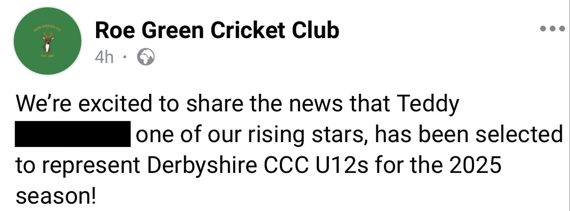 MoorsideHigh's tweet photo. We are extremely proud of Teddy Y7 who has been selected to represent Derbyshire CCC U12s. 

Good luck for the season ahead from Team Moorside. 🌟🏏 https://t.co/3CPX2NWLdG