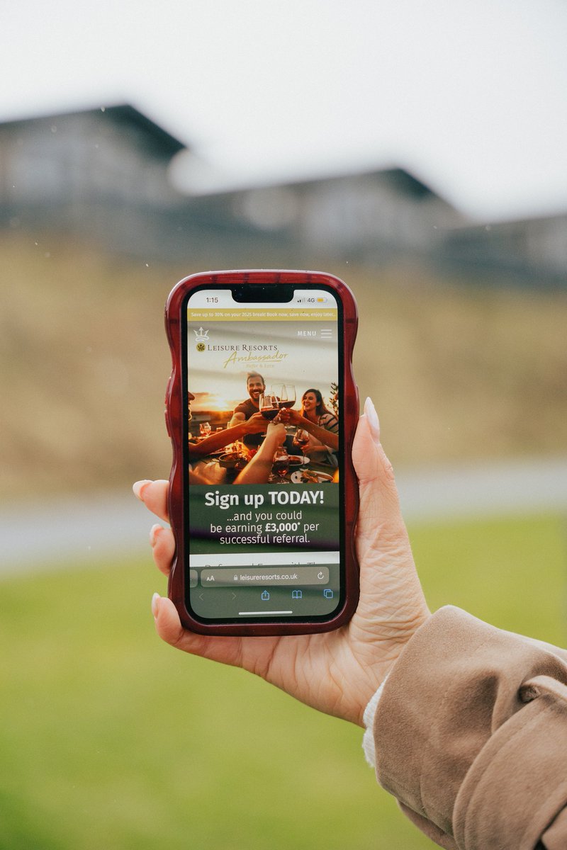 Passionate about our parks and want to earn some extra cash? ✨

Simply refer your friends and family, and if they buy a lodge, you'll get £3,000! 💫

Sign up to get your referral code, visit: leisureresorts.co.uk/ambassador-pro…

#LodgeOwnership #ReferralScheme #ReferAFriend T&amp;Cs apply.
