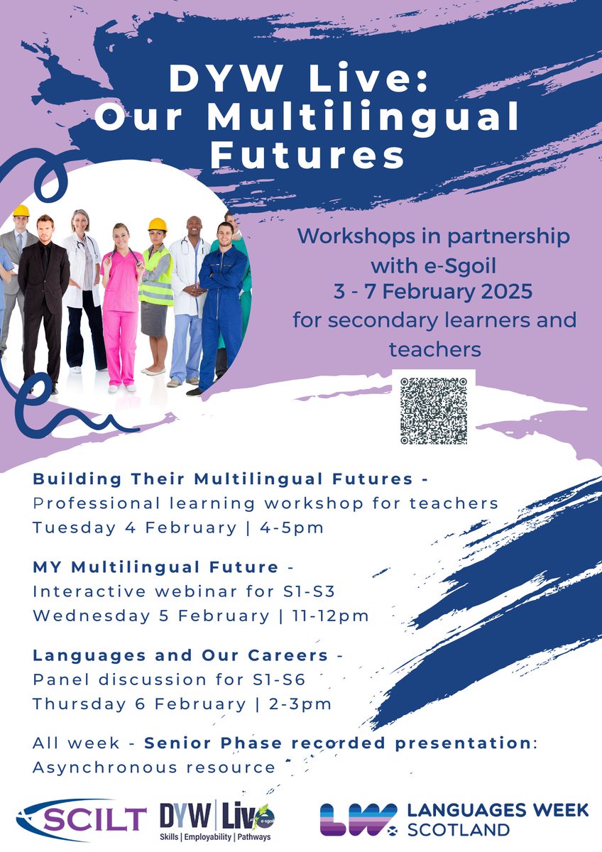 To celebrate Languages Week 2025, we have partnered with eSgoil and DYW Live to bring a series of exciting online events for secondary learners and teachers. Find out more: loom.ly/LLoCJb0 #ScotlandLovesLanguages