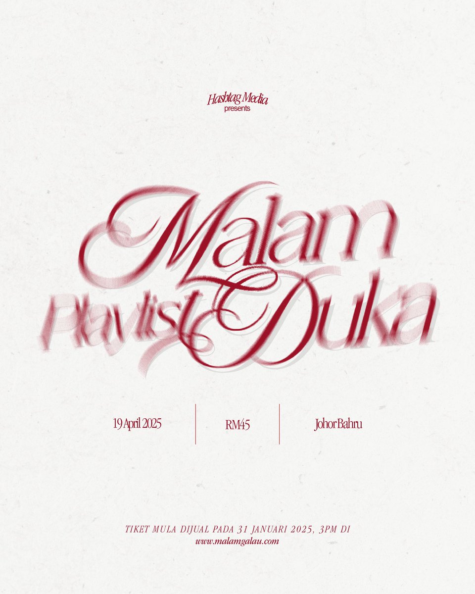 Atas permintaan ramai, #MalamPlaylistDuka akan berada di Johor Bahru!

Details will be announced soon 🫶🏻