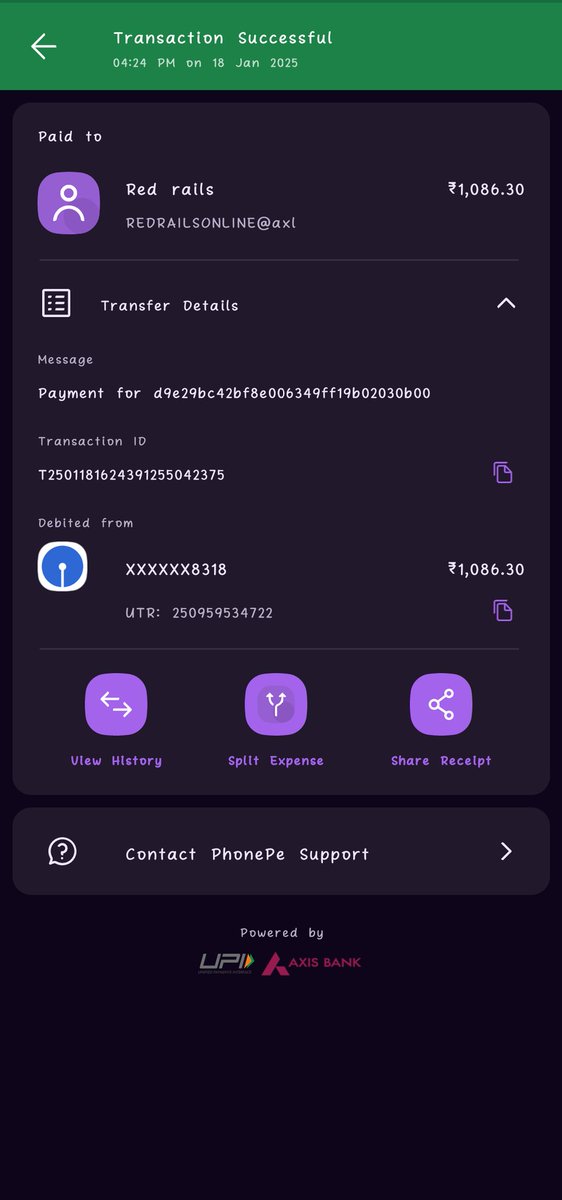Satwik_Bhat_18's tweet photo. Had a bad experience with @redBus_in. Tried booking a #redRail ticket via UPI on PhonePe. Payment failed, ticket not booked, but amount was debited. Customer service shows they didn’t receive payment and isn’t helpful. What should I do? #redbus @jagograhakjago @KarnatakaCops https://t.co/mnFNLIrHD6