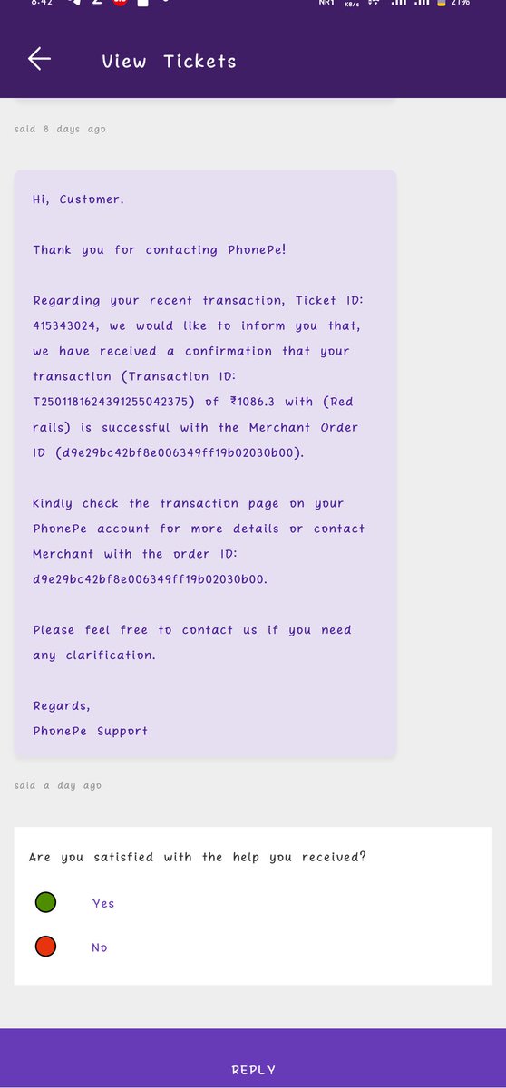 Satwik_Bhat_18's tweet photo. Had a bad experience with @redBus_in. Tried booking a #redRail ticket via UPI on PhonePe. Payment failed, ticket not booked, but amount was debited. Customer service shows they didn’t receive payment and isn’t helpful. What should I do? #redbus @jagograhakjago @KarnatakaCops https://t.co/mnFNLIrHD6