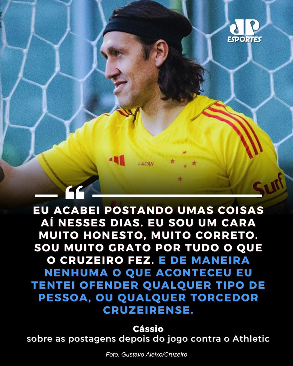JovemPanEsporte's tweet photo. PEDIU DESCULPAS! 🦊 Cássio, protagonista da única derrota do Cruzeiro na temporada até o momento, se desculpou pelas postagens feitas após ser alvo de críticas pelo erro no jogo contra o Athletic.
#cuzeiro #cabuloso #cassio #futebol https://t.co/ElKYijTwhj