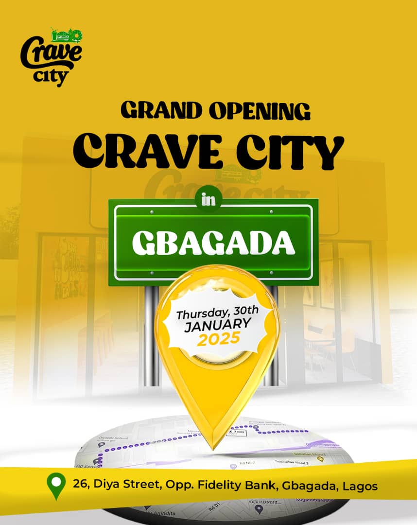 cravecityng's tweet image. A NEW CRAVECITY IN GBAGADA! 💃🏼🥳

Come crave more with us at Gbagada 😋

Come enjoy fun and celebration at the grand opening of our new Gbagada outlet 🎉 

Enjoy our new menu exclusively available at our Gbagada outlet from Thurs, 30th Jan

#Cravecity #Foodie #Newoutlet #Gbagada