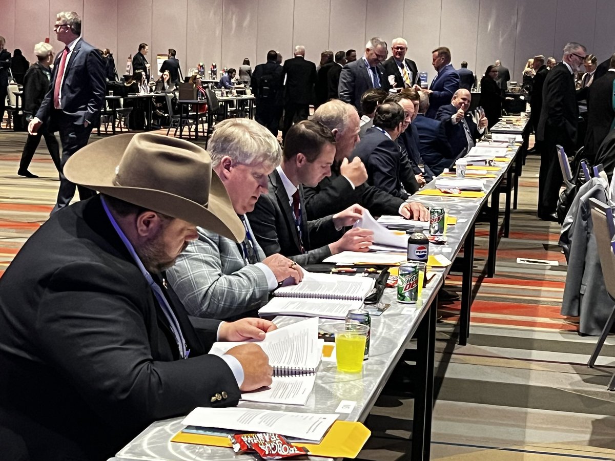 MSFarmBureau's tweet photo. Your voting delegation is working hard this morning to make sure your voice is heard at the American Farm Bureau Convention in San Antonio. #AboveBeyond #grassroots https://t.co/jITVFqKnl4