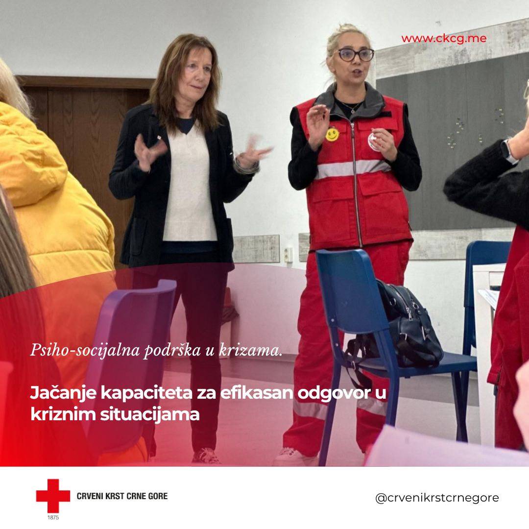 CKCG_MRC's tweet photo. 🧍♀️Naša koleginica, psihološkinja, Aleksandra unaprijedila je svoje vještine koordinacije, komunikacije i pružanja adekvatne podrške pogođenim zajednicama na obuci za jačanje kapaciteta za efikasan odgovor u kriznim situacijama.
🥰Hvala @BGRedCross .
#pss #EverywhereForEveryone https://t.co/kRZzTraFti