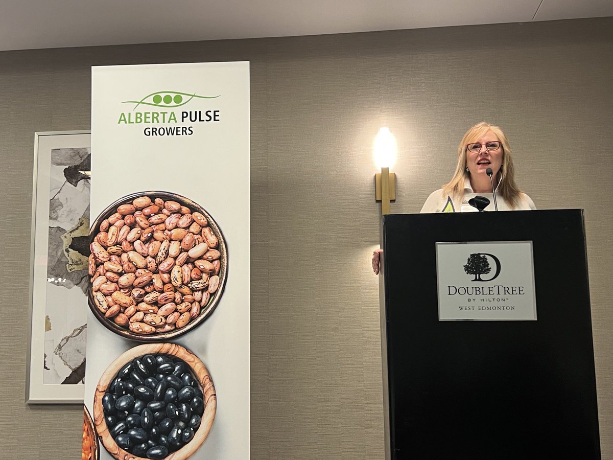 Leanne F opening the Alberta Pulse Growers AGM