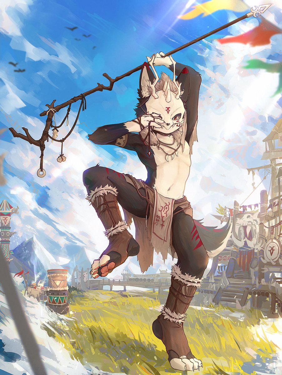 画了狗神为大家新年祈福，祝大家新年快乐