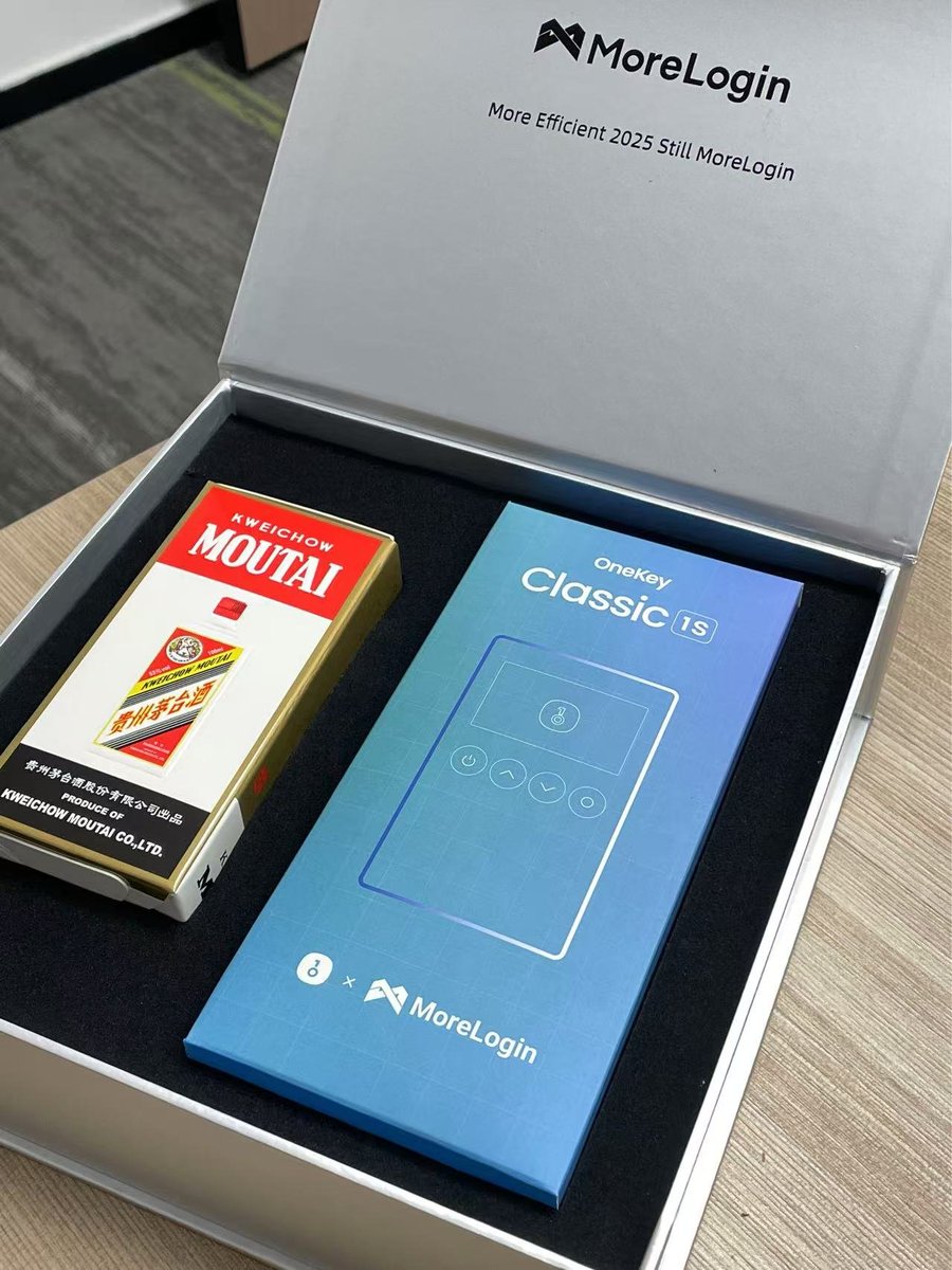 💥新年抽奖不要停，今天我们抽2份Morelogin赞助的茅台 + OneKey 定制硬件钱包（价值超过1000R）！

✅ 要求：
🔸关注: <a href="/JiamigouCn/">加密狗</a> + <a href="/MoreloginCN/">MoreLoginCN</a>
🔸点赞+转发
🔸回复：新年快乐
⏰开奖时间：收假后

🙏祝大家2025年顺风顺水，买啥涨啥