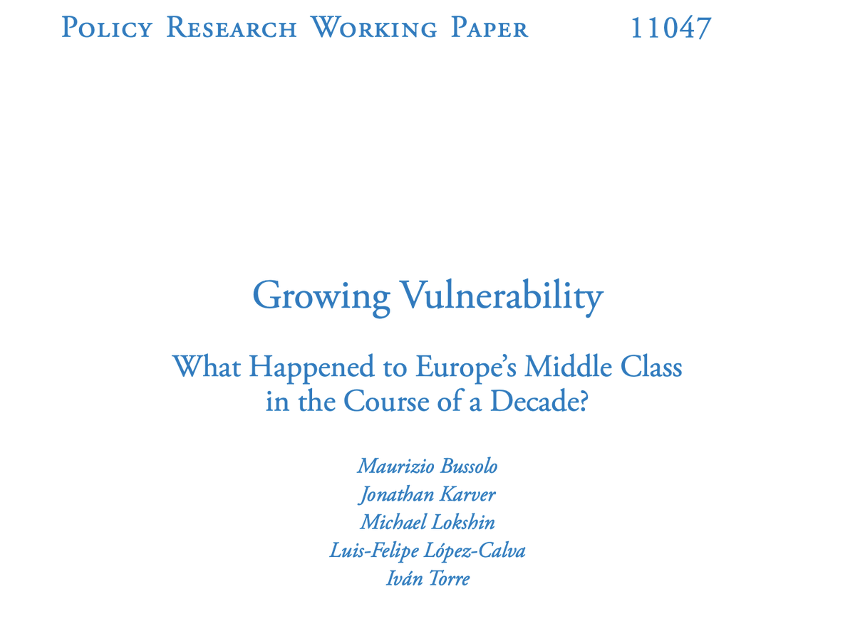 Luis Felipe López-Calva (@lflopezcalva) on Twitter photo Pleased to share our latest <a href="/WorldBank/">World Bank</a> Policy Research Working Paper, "Growing Vulnerability: What Happened to Europe’s Middle Class in the Course of a Decade?" written along with <a href="/MaurizioBussolo/">Maurizio Bussolo</a>, <a href="/JonathanKarver/">Jonathan Karver</a>, Michael Lokshin, and <a href="/ivantorrewb/">Iván Torre</a>, which takes a Pleased to share our latest <a href="/WorldBank/">World Bank</a> Policy Research Working Paper, "Growing Vulnerability: What Happened to Europe’s Middle Class in the Course of a Decade?" written along with <a href="/MaurizioBussolo/">Maurizio Bussolo</a>, <a href="/JonathanKarver/">Jonathan Karver</a>, Michael Lokshin, and <a href="/ivantorrewb/">Iván Torre</a>, which takes a