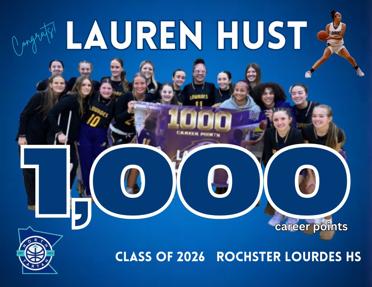 North Tartan (@northtartan) on Twitter photo Lauren Hust of Rochester Lourdes joins the 1,000 career points club! <a href="/Lauren_Hust/">Lauren Hust</a> #ntfam Lauren Hust of Rochester Lourdes joins the 1,000 career points club! <a href="/Lauren_Hust/">Lauren Hust</a> #ntfam