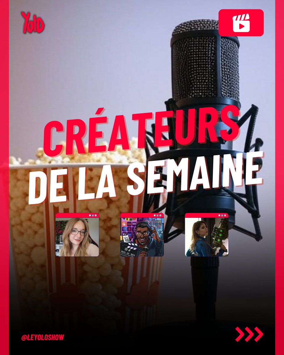 🍿 Créateurs de la semaine 🎙️

🔸 Instagram : instagram.com/p/DFU5y3esmUY/…

🔸 TikTok : tiktok.com/@leyoloshow/ph…

<a href="/Manonolita14/">Mano ⚘️</a> | <a href="/MakiharaMmg/">🙏🏾 L_avisDeBen 🙏🏾</a> | <a href="/dragunova_cos/">Dragunova ⚡️</a> 

#createur #influenceur