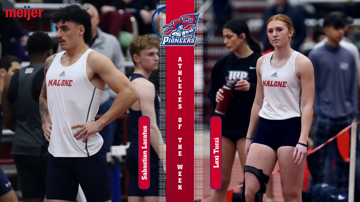 maloneathletics's tweet photo. Sabastian Lacatus and Lexi Tucci lead a sweep of the North Canton Meijer Malone Athletes of the Week for track &amp; field!!! Lacatus ran the tenth-fastest time in the 200 in program history and Tucci is now inside the top-five in the high jump and long jump events! https://t.co/EjTtc2iRDL