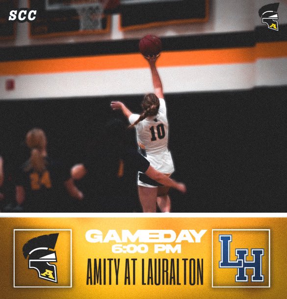 It’s Gameday!!
AWAY at Lauralton🚨
Jv~4:15pm
Varsity~7:00pm
Let’s go Spartans💪🏻💪🏻
<a href="/amityathletics/">Amity HS Athletics</a> <a href="/CT_Girls_BBall/">CT Girls BBall</a> <a href="/GameTimeCT/">GametimeCT</a>