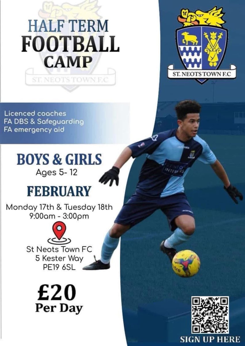 ⚽️ STILL TIME TO GET INVOLVED ⚽️

🚨HALF TERM CAMP🚨

Get involved with our Half Term camp !! 

SIGN UP LINK - forms.gle/8LpbdRMNJQYgVQ…

Any issues signing up please email AlexSNTFCacademy@gmail.com