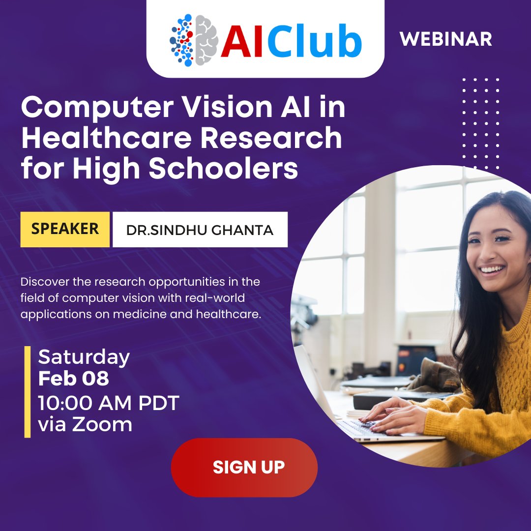 Learn how computer vision is transforming medical diagnostics and how high schoolers can contribute through groundbreaking research. Register for our free webinar in early Feb! 👇

corp.aiclub.world/event-details/…

#AIResearch #HealthcareInnovation #StudentOpportunities