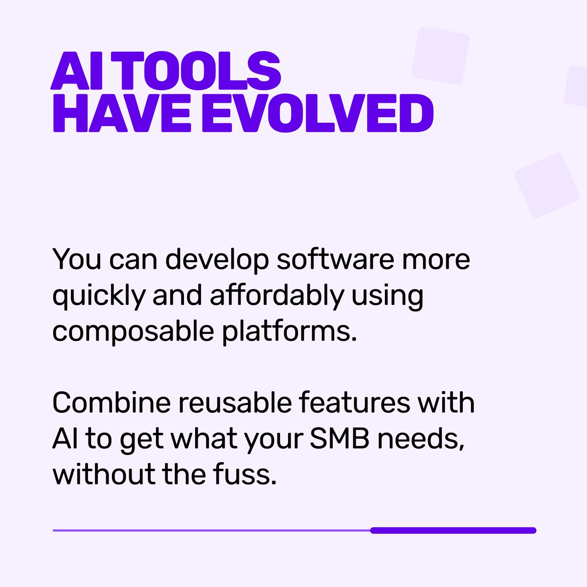 AI is transforming businesses of all sizes.

Take a look at how #SMBs can leverage AI for:

🤖 24/7 chatbots 🤖
📈 Streamlined operations 📈
🏗️ Effortless software creation with Builder.ai 

Find out more
: builder.ai/blog/investmen…