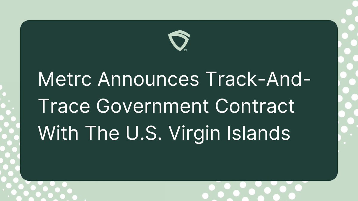 We're excited to partner with the U.S. Virgin Islands in supporting their medical and adult-use cannabis markets. Metrc’s advanced track-and-trace system will enhance compliance, transparency, and safety for patients and consumers across the USVI. bit.ly/40syEXA