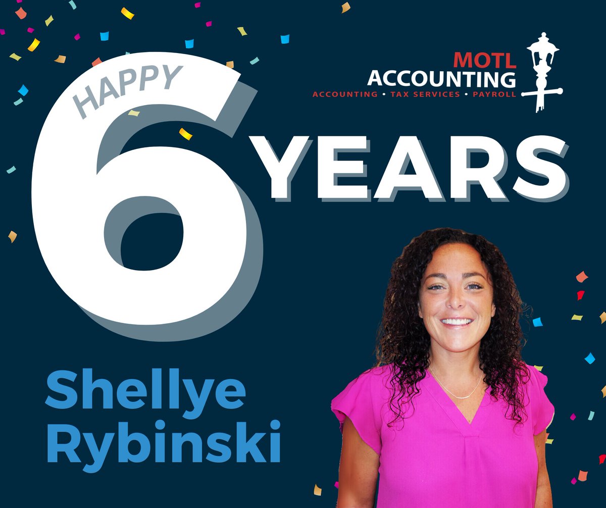 Congratulations to Shellye on 6 years at Motl Accounting!🎉

Shellye's hard work and passion makes a lasting impact every day, and we're grateful to have her on the team!