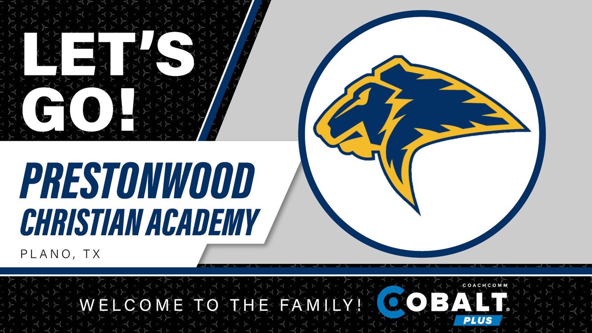 CoachComm's tweet photo. Welcome to our #CobaltPLUS family Coach @donnieyantis & Prestonwood Christian Academy!
We’re glad to have you with us! #GoLions
#PlayerComms #SimpleAndFlexible https://t.co/IGIJx7bGWM
